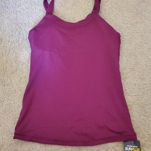 Surplus Dark Purple Sports Tank Top with Bra Womens Small